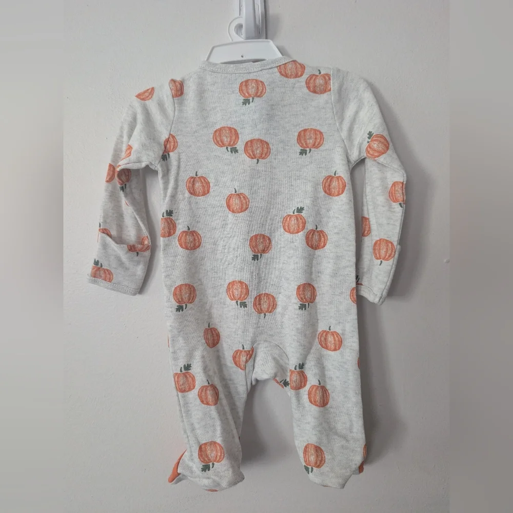 Carters Infant Pumpkin‎ Footed Onesie NWT